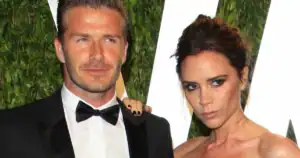 WEST HOLLYWOOD, CA - FEB 26: David Beckham; Victoria Beckham at the Vanity Fair Oscar Party at Sunset Tower on February 26, 2012 in West Hollywood, California.