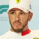 MIAMI - MAY 1: Lewis Hamilton (GBR) of Scuderia Ferrari HP speaks in the Drivers Press Conference ahead of the F1 Grand Prix of Miami on May 1, 2025 at Miami International Autodrome.